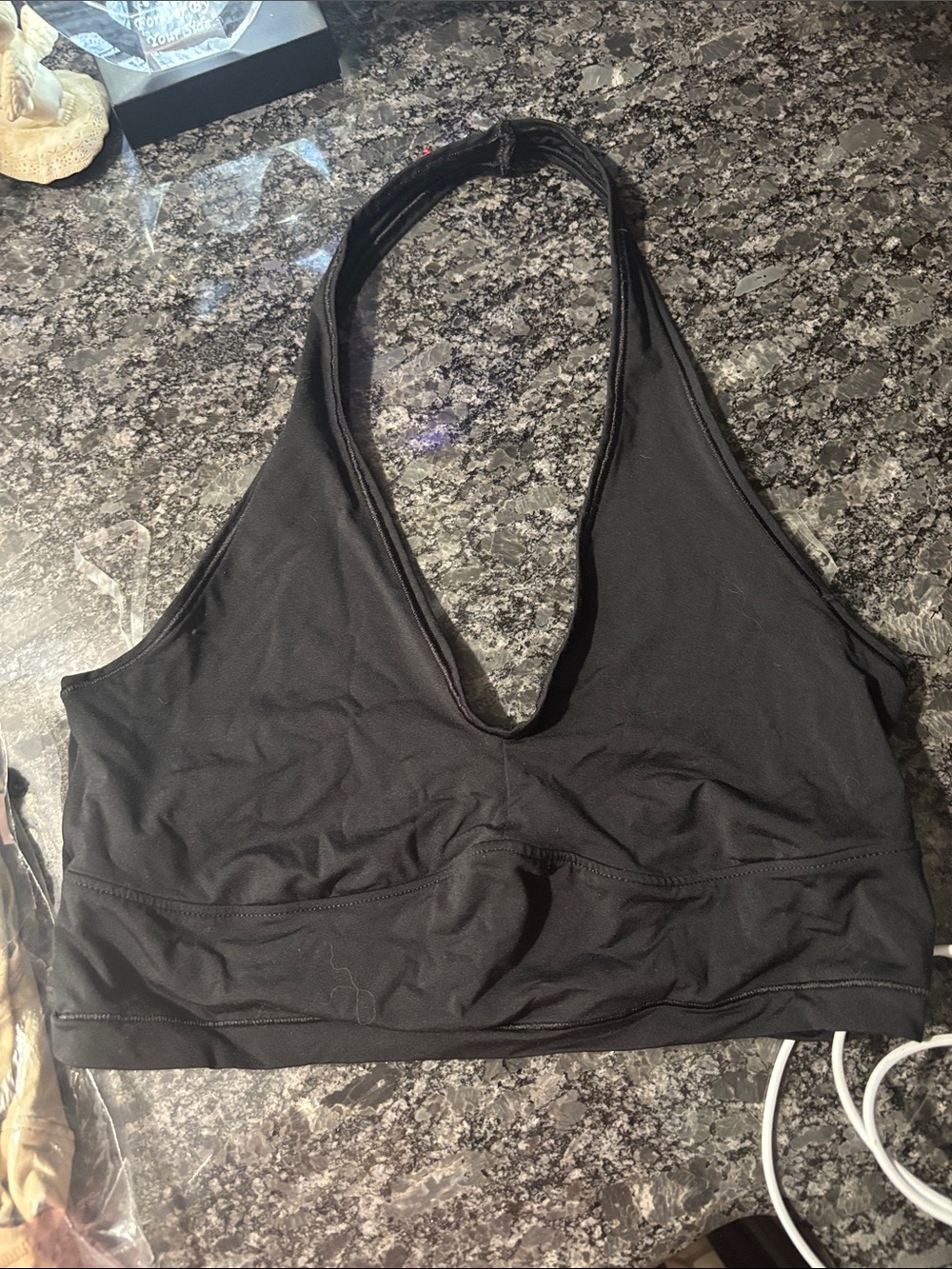 PINK Victoria's Secret Black Halter Sports Bralette